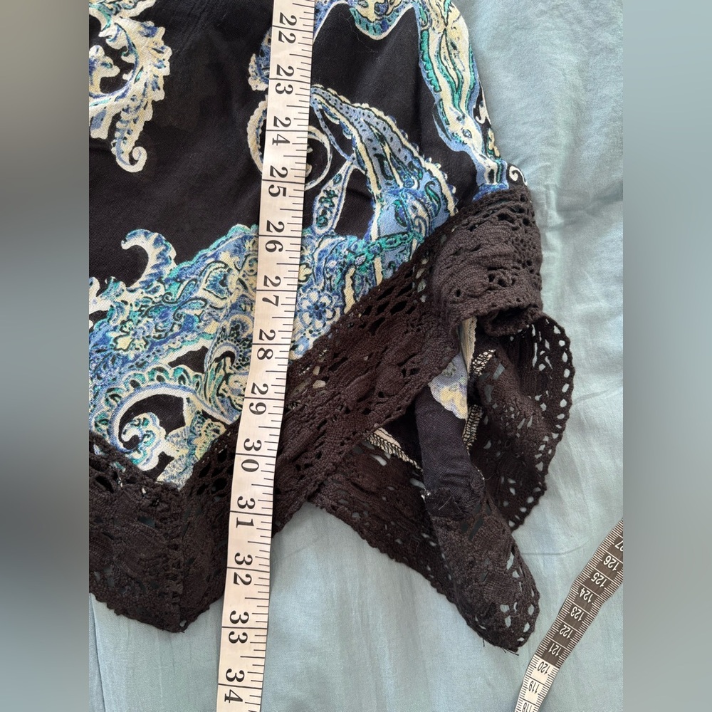 Papa Vancouver 100% Cotton Paisley Asymmetrical Sleeveless Top - Picture 8 of 9